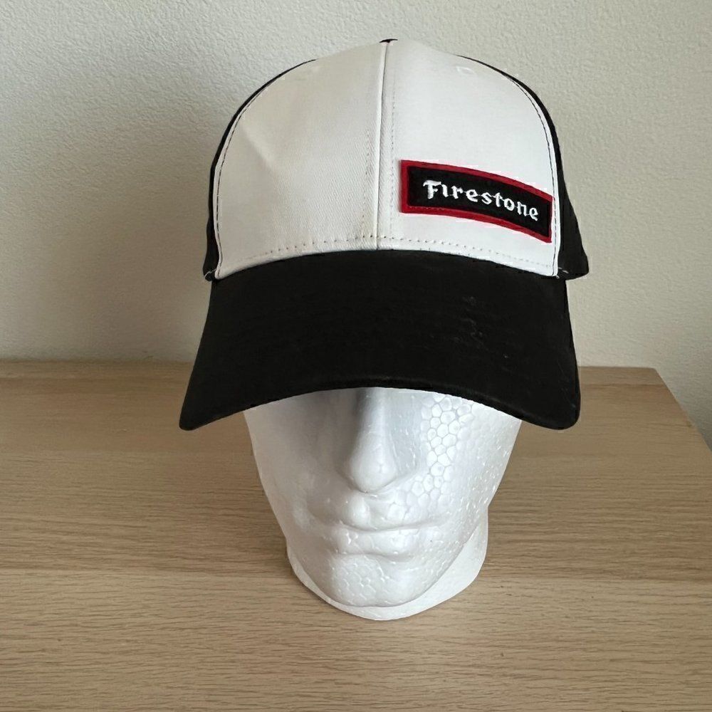 Firestone K-Products Black White Adjustable Strapback Hat Cap